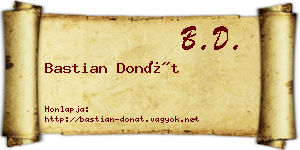 Bastian Donát névjegykártya